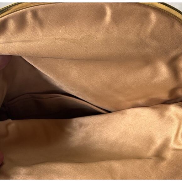 VINTAGE Coblentz Black FOLDOVER Clutch Frame Kisslock Velvet Fully Lined Gold - Picture 11 of 11